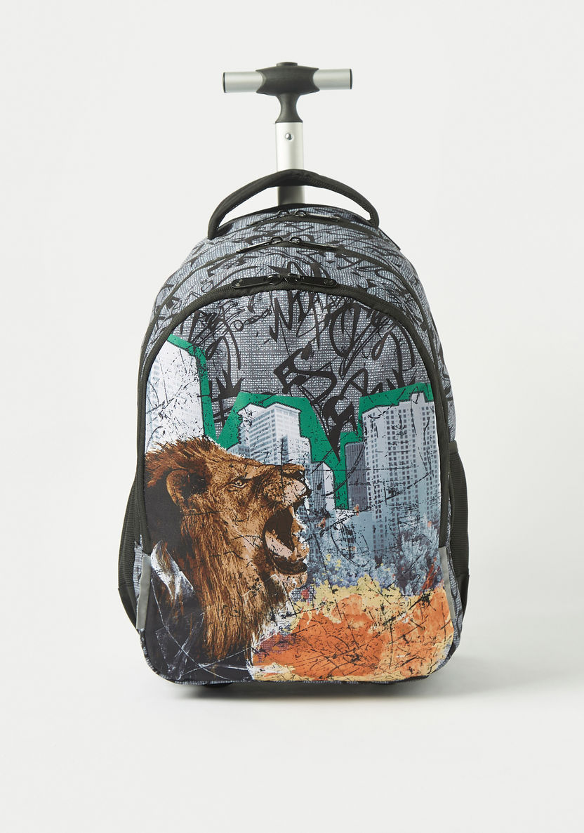 Kaos Graffiti Print 3-Piece Trolley Backpack Set - 18 inches-School Sets-image-2