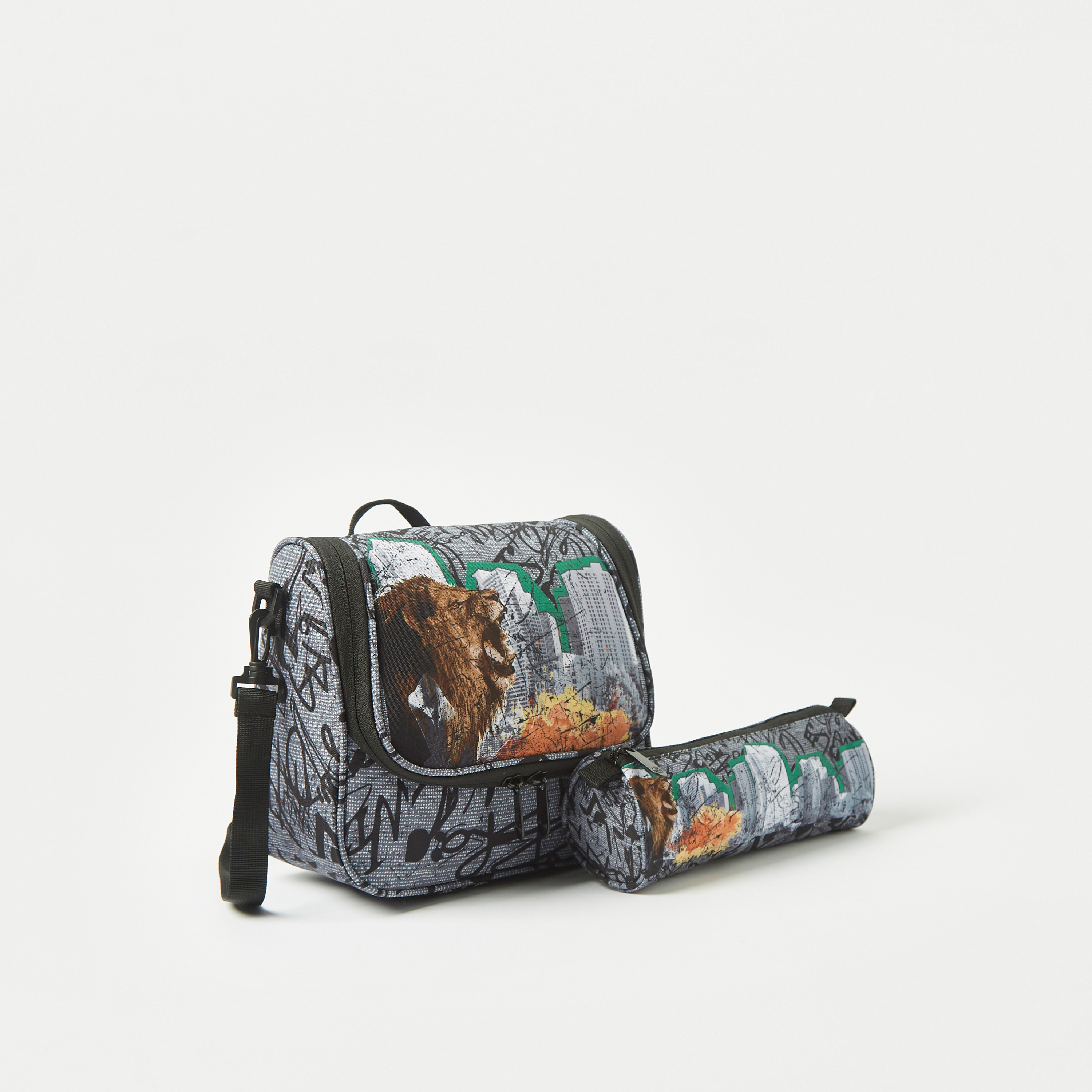 Kaos Graffiti Print 3-Piece Trolley Backpack Set - 18 inches-school-bagsandbackpacks-trolleybags-image-4