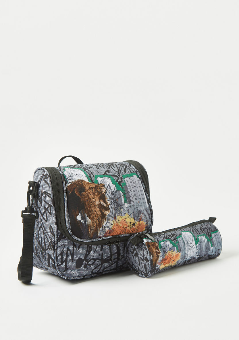 Kaos Graffiti Print 3-Piece Trolley Backpack Set - 18 inches-School Sets-image-3