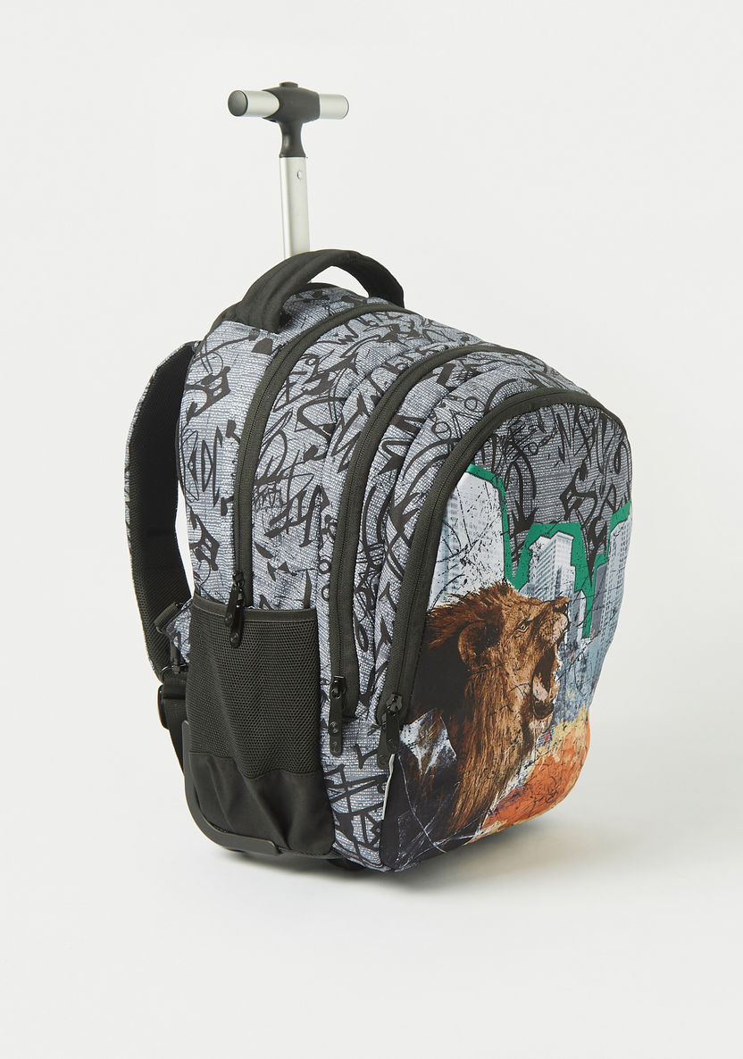 Kaos Graffiti Print 3-Piece Trolley Backpack Set - 18 inches-School Sets-image-4