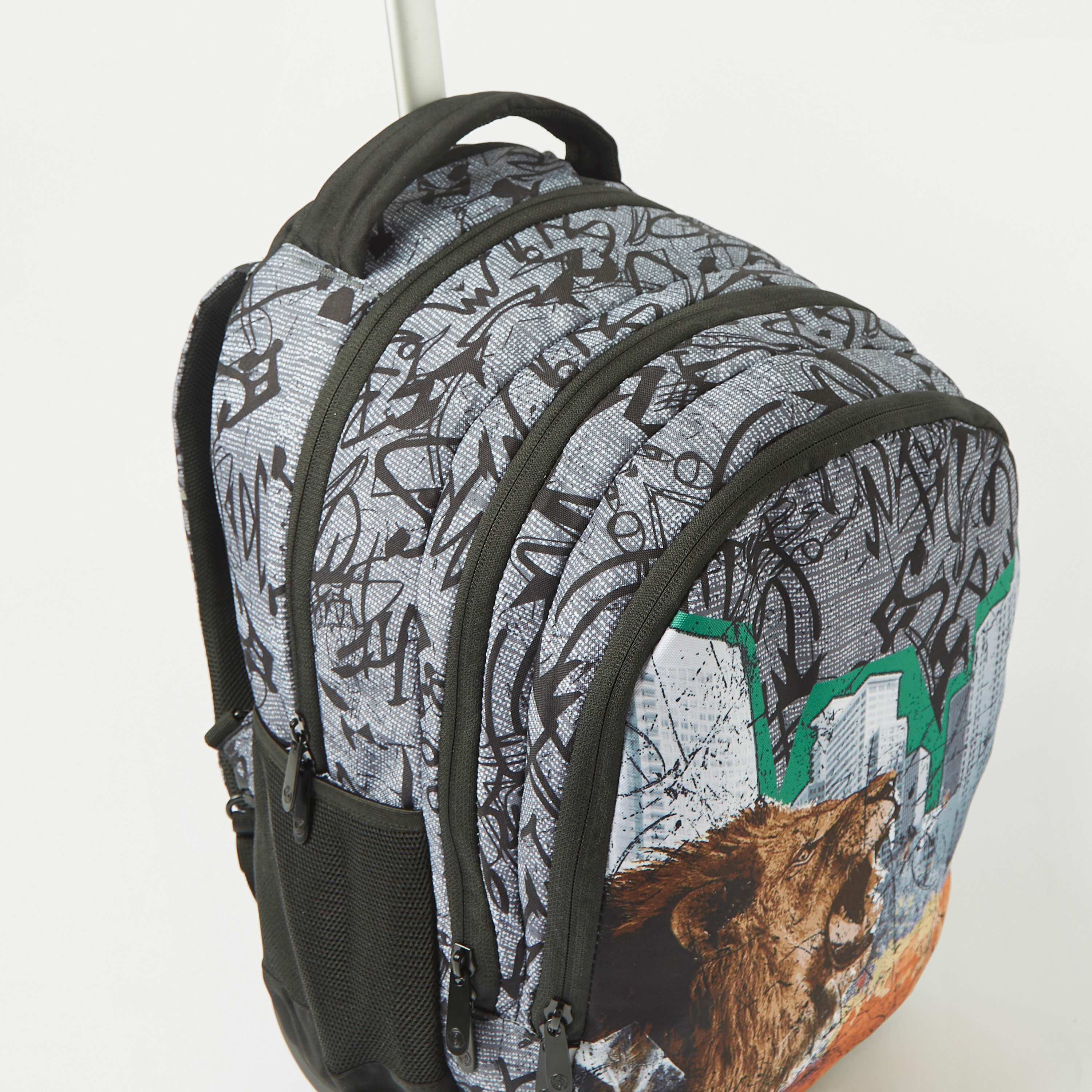Kaos Graffiti Print 3-Piece Trolley Backpack Set - 18 inches-school-bagsandbackpacks-trolleybags-image-6