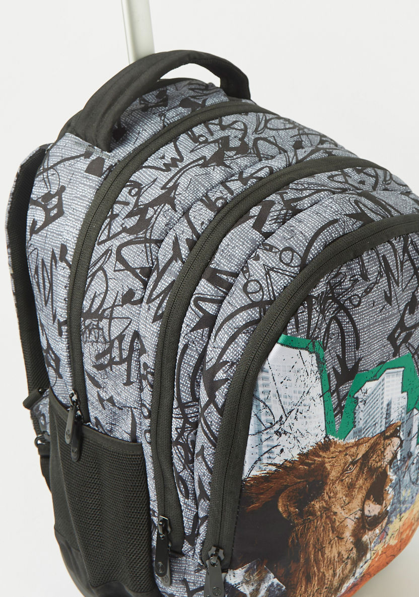 Kaos Graffiti Print 3-Piece Trolley Backpack Set - 18 inches-School Sets-image-5