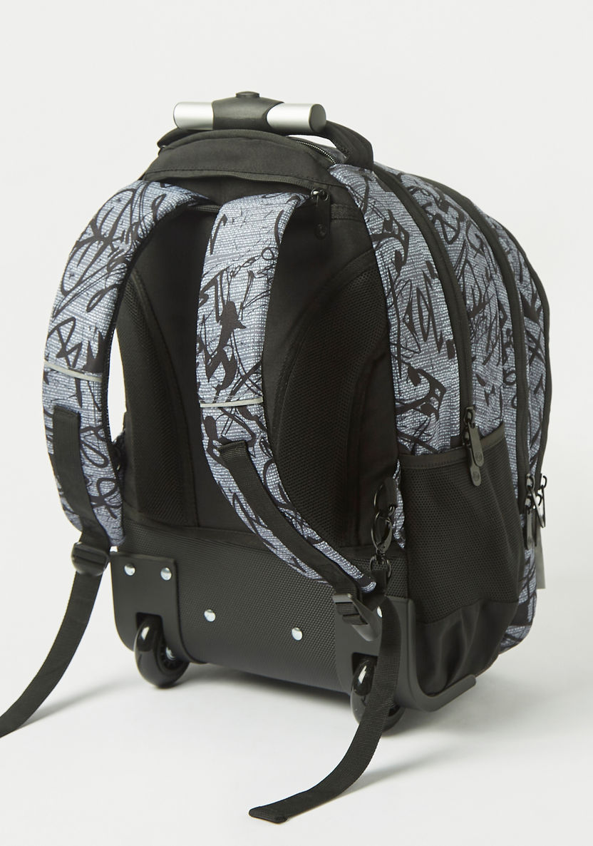 Kaos Graffiti Print 3-Piece Trolley Backpack Set - 18 inches-School Sets-image-6