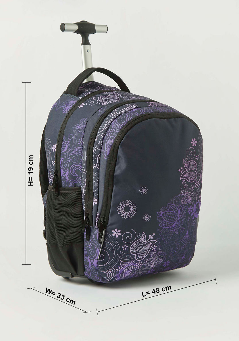 Kaos Paisley Print 3-Piece Trolley Backpack Set - 18 inches-School Sets-image-1
