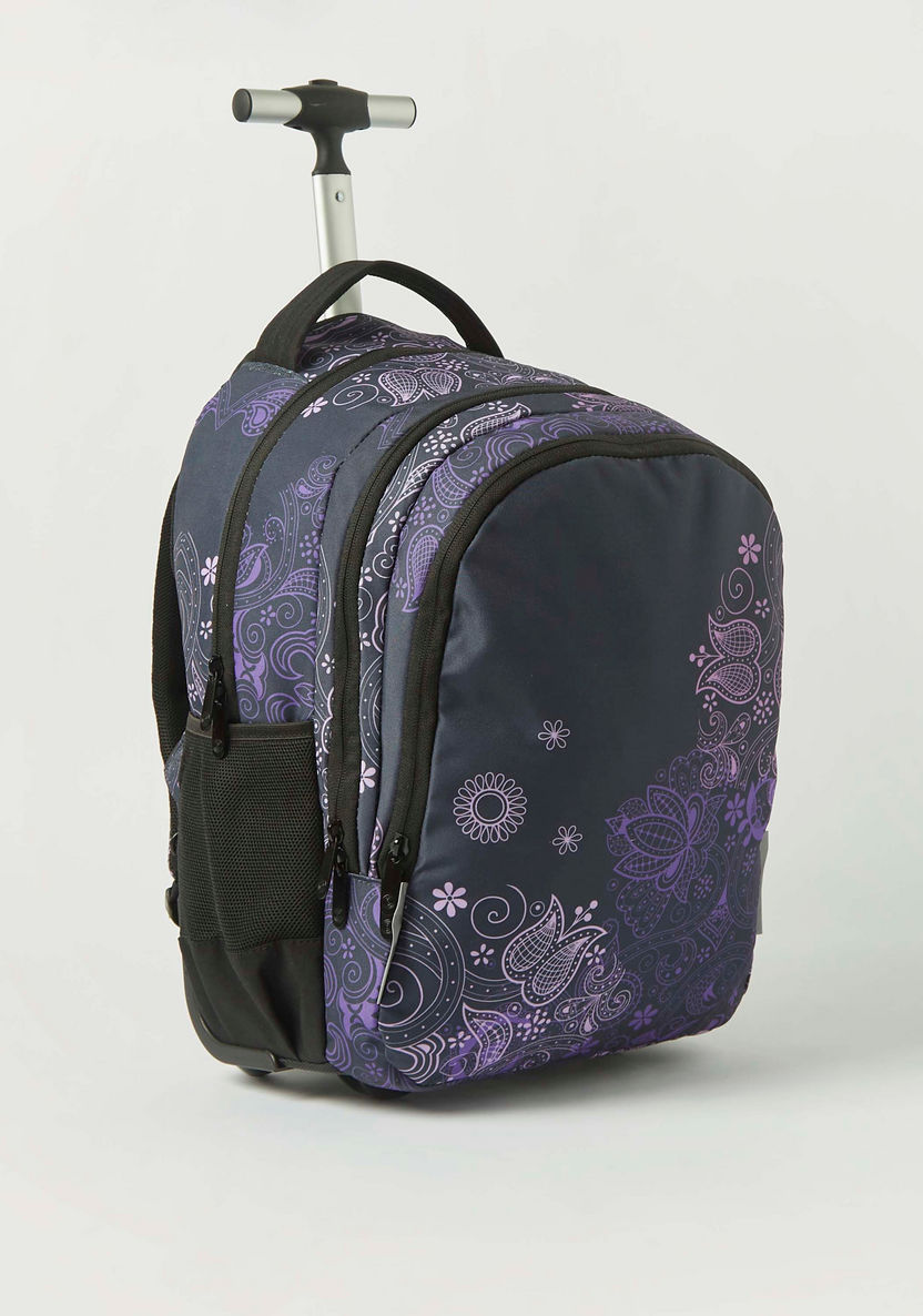 Kaos Paisley Print 3-Piece Trolley Backpack Set - 18 inches-School Sets-image-4