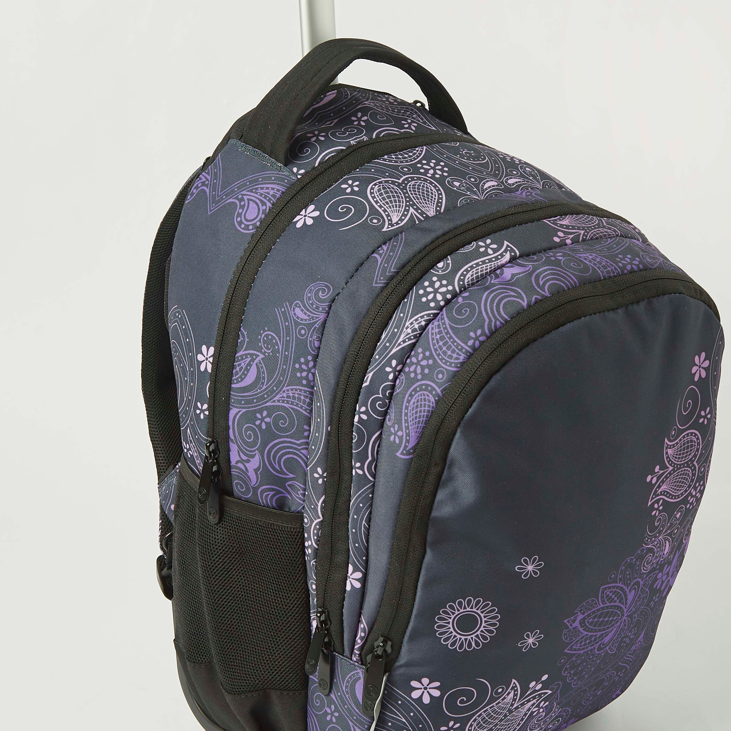 Kaos Paisley Print 3-Piece Trolley Backpack Set - 18 inches-school-bagsandbackpacks-trolleybags-image-6