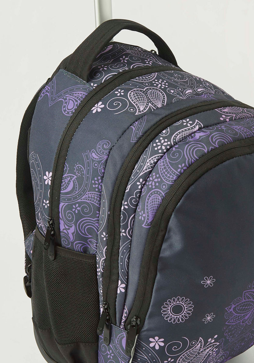 Kaos Paisley Print 3-Piece Trolley Backpack Set - 18 inches-School Sets-image-5