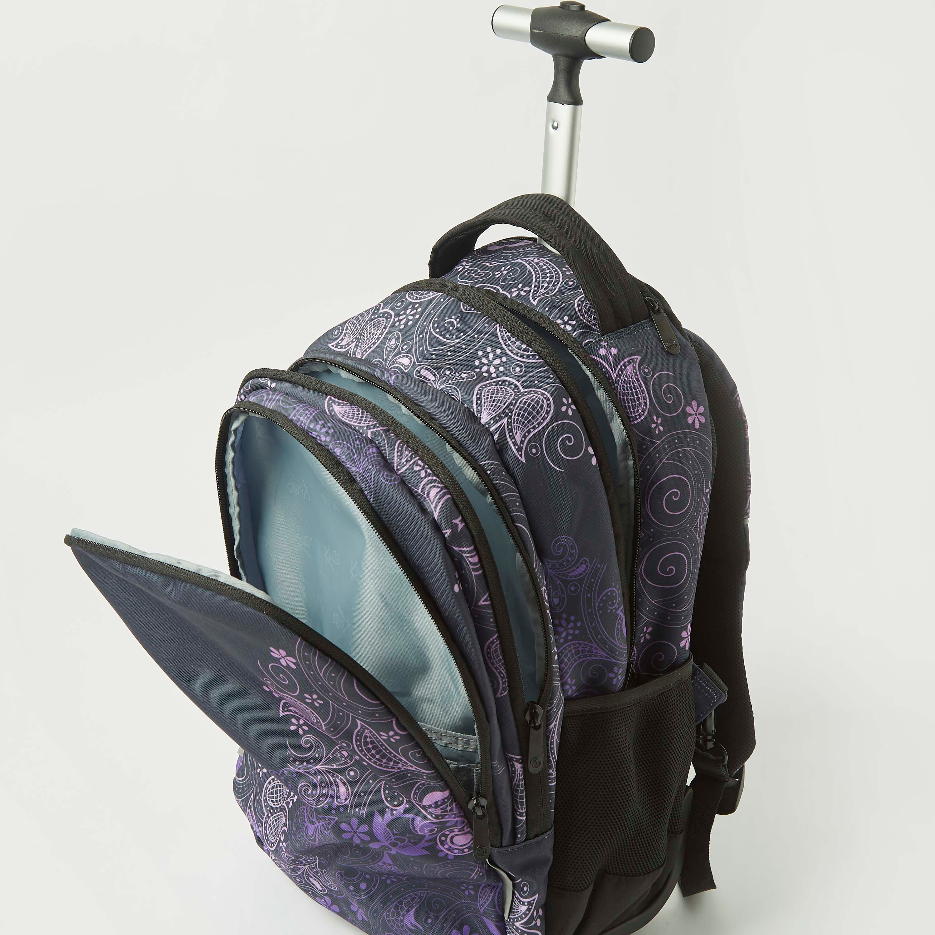 Kaos Paisley Print 3-Piece Trolley Backpack Set - 18 inches-school-bagsandbackpacks-trolleybags-image-9