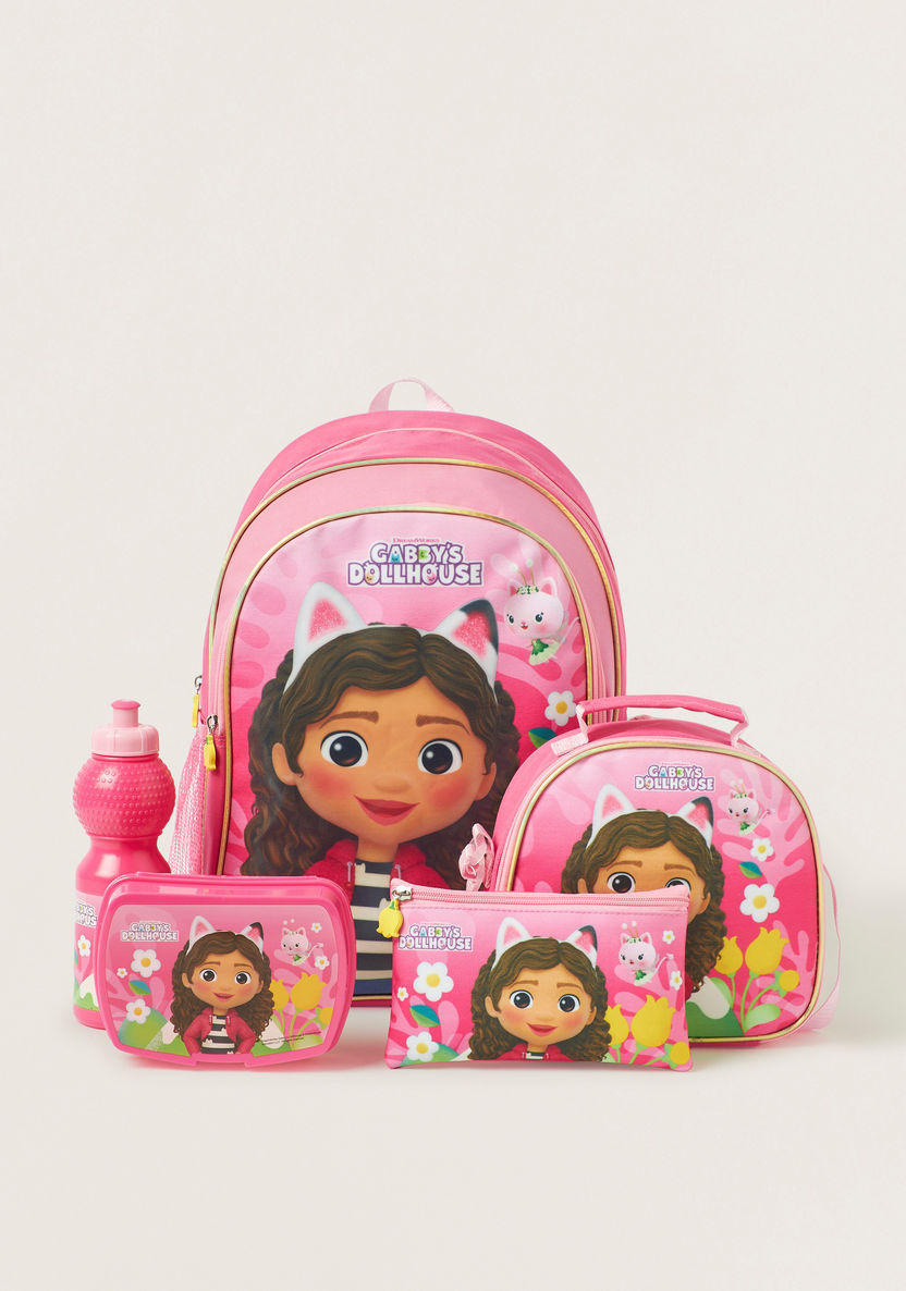 Gabby's Dollhouse Print 5-Piece Backpack Set - 16 inches-School Sets-image-0