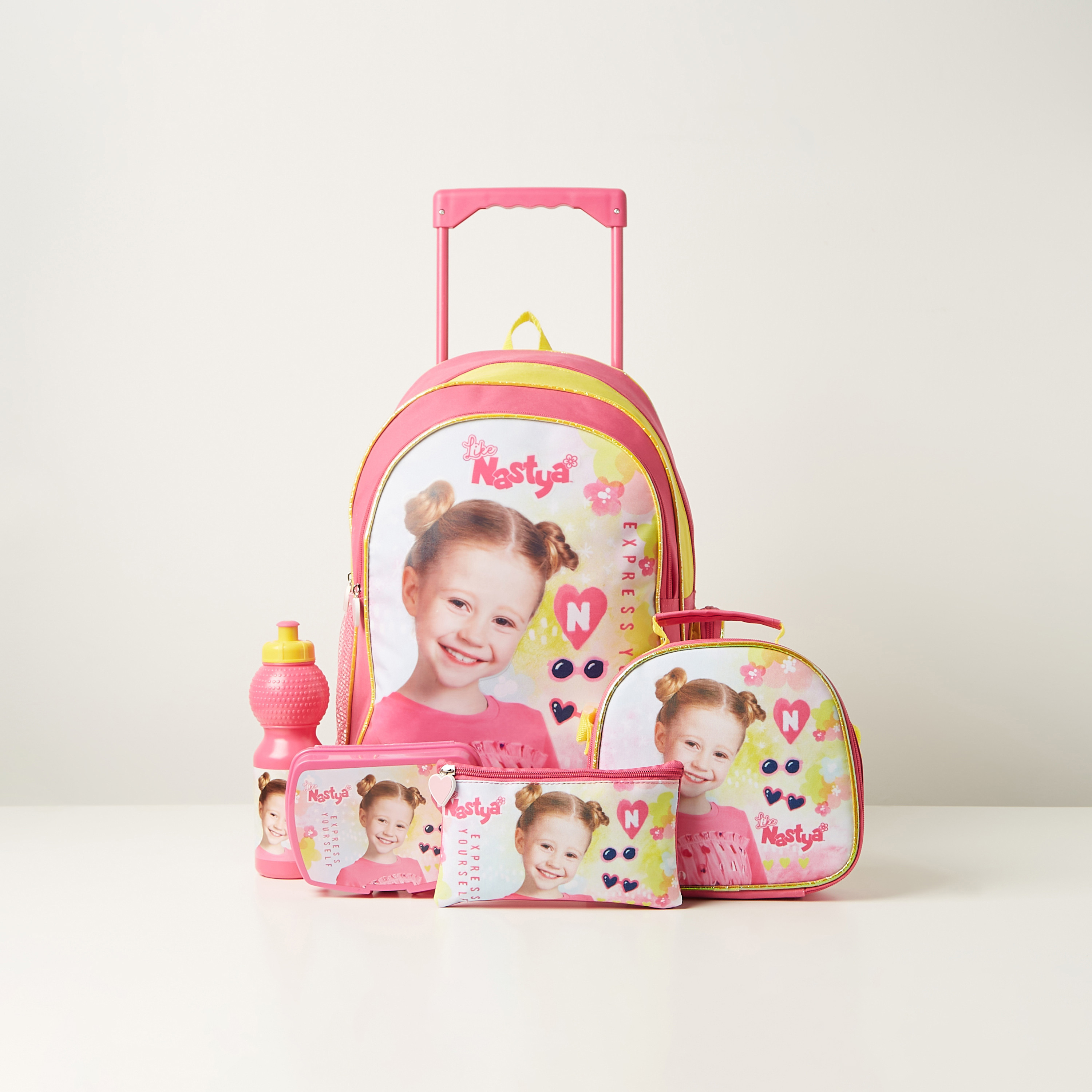 Like Nastya Printed 5-Piece Trolley Backpack Set - 16 inches-school-bagsandbackpacks-sets-image-1