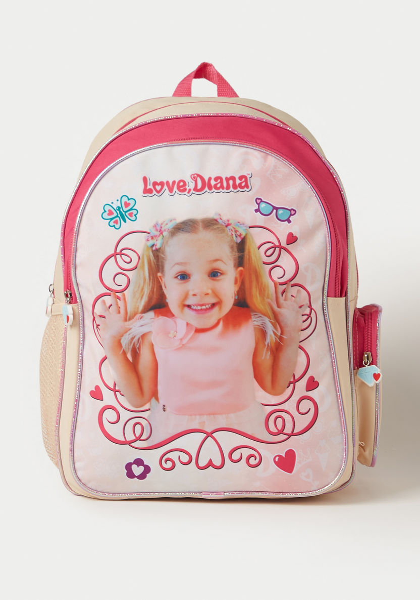 First Kid Love Diana Print 5-Piece Backpack Set - 16 inches-School Sets-image-1