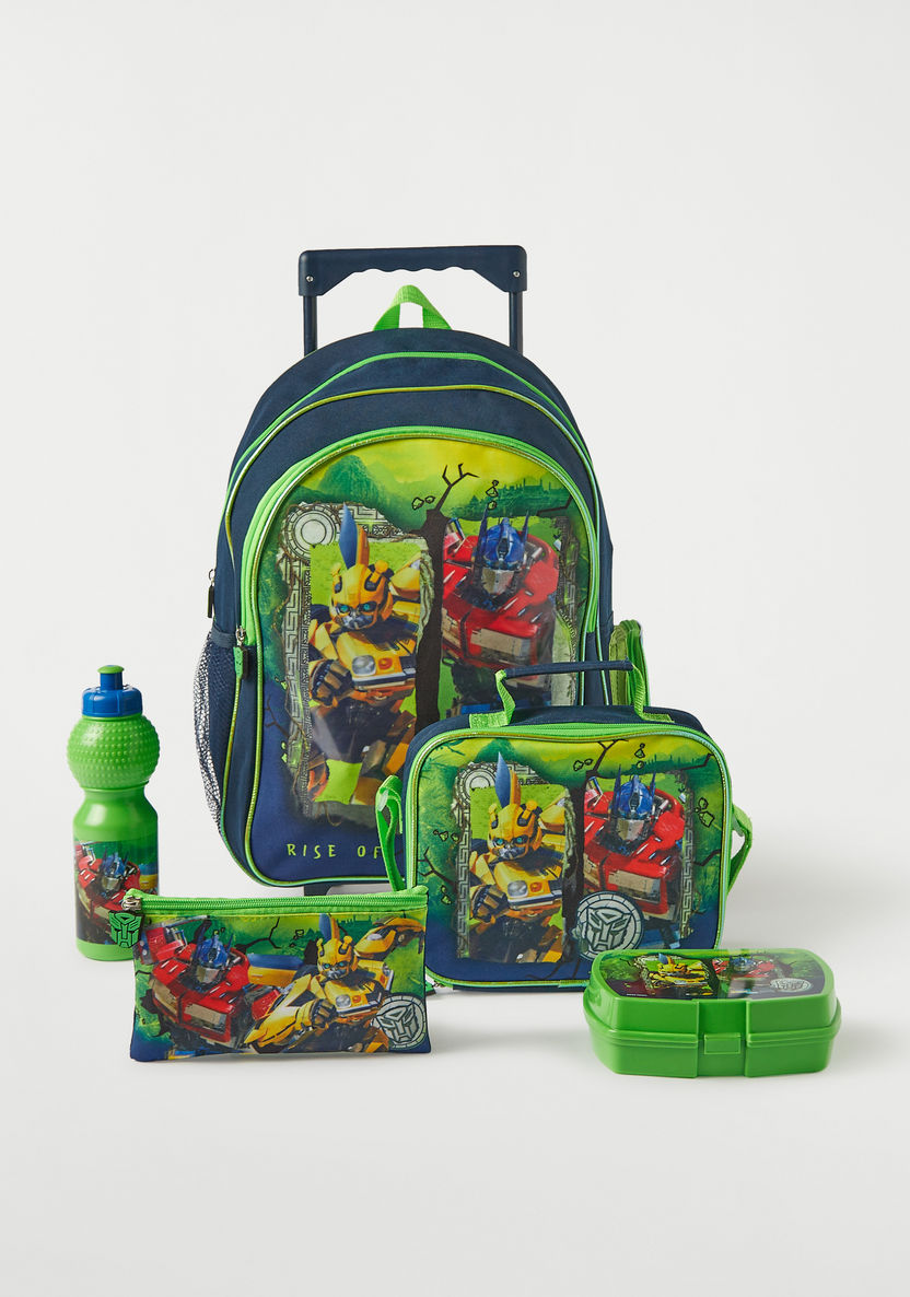Transformers Print 5-Piece Trolley Backpack Set - 16 inches-School Sets-image-0