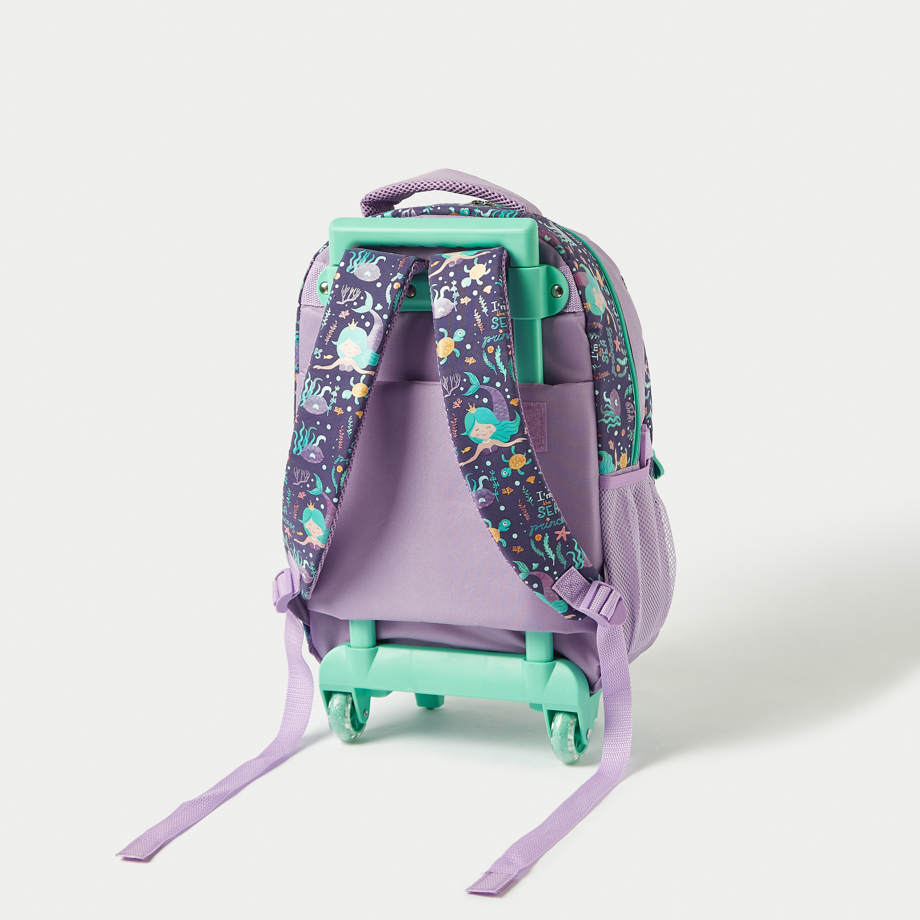 Juniors Mermaid Print 3-Piece Trolley Backpack Set - 16 inches-school-bagsandbackpacks-trolleybags-image-6