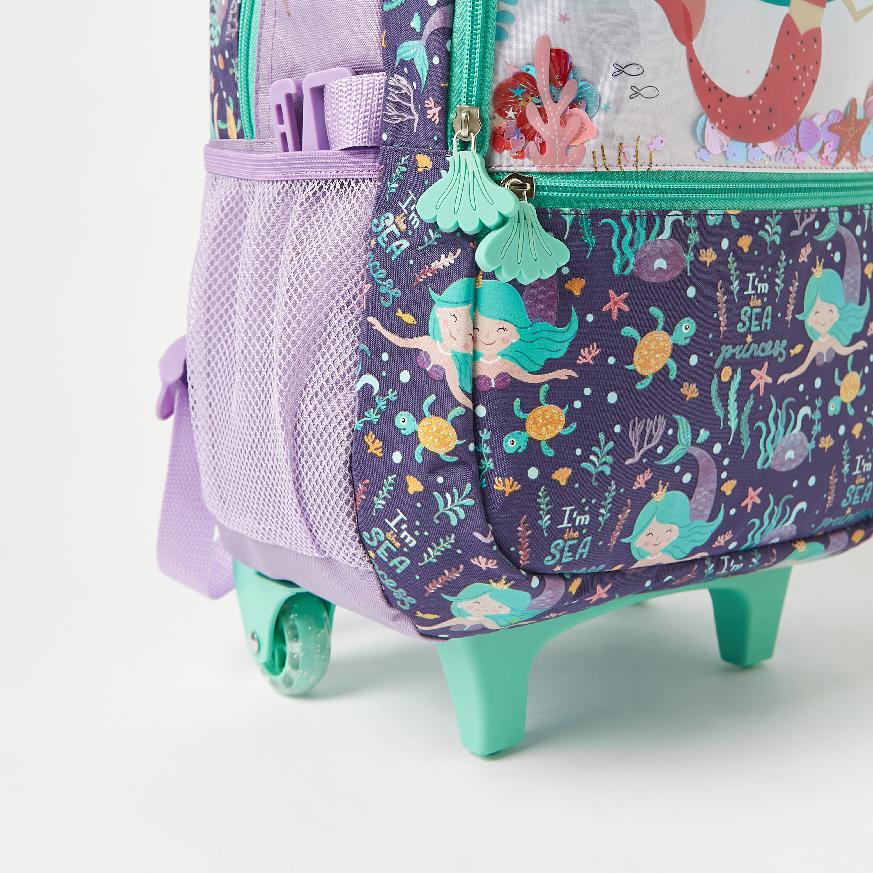 Juniors Mermaid Print 3-Piece Trolley Backpack Set - 16 inches-school-bagsandbackpacks-trolleybags-image-7