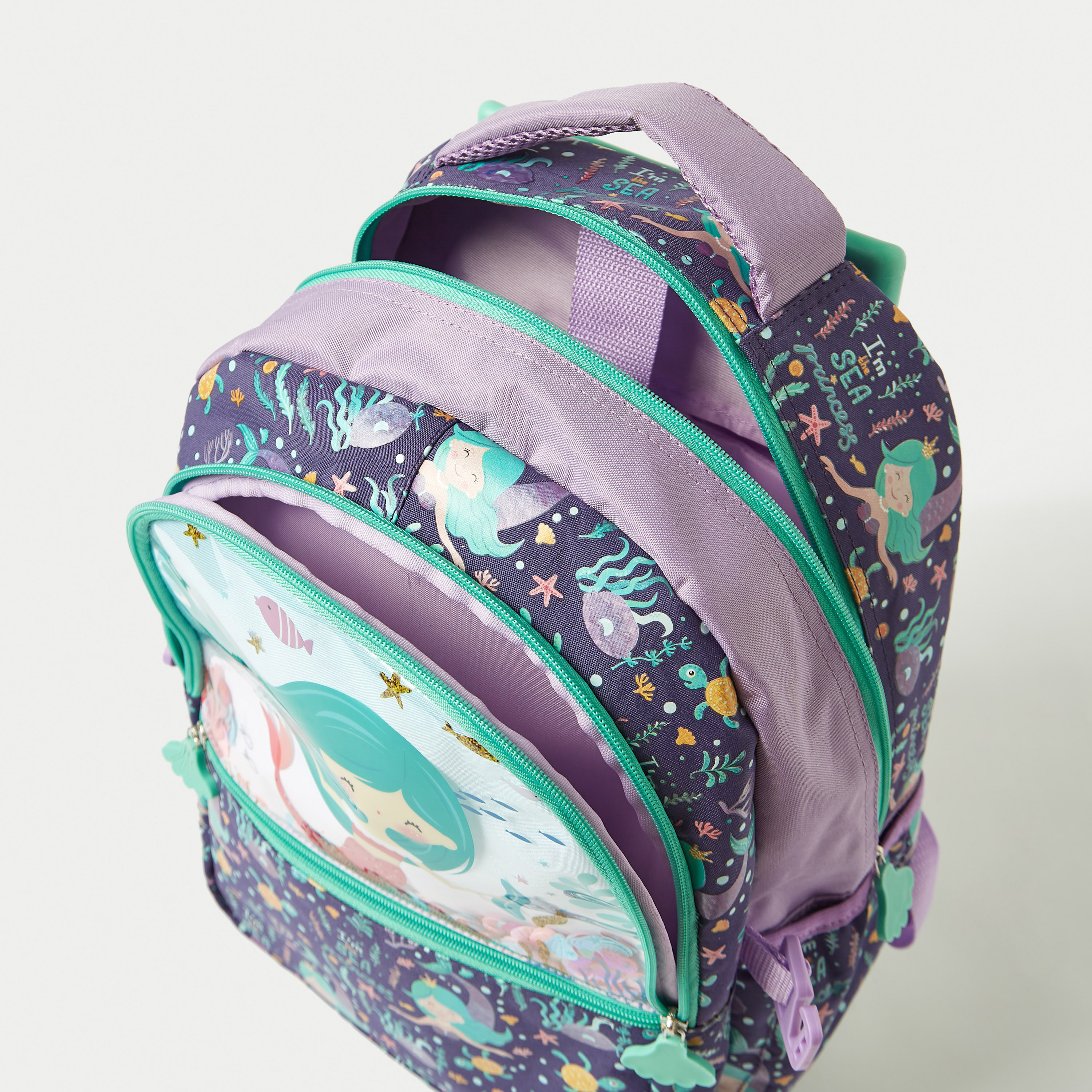 Juniors Mermaid Print 3-Piece Trolley Backpack Set - 16 inches-school-bagsandbackpacks-trolleybags-image-9