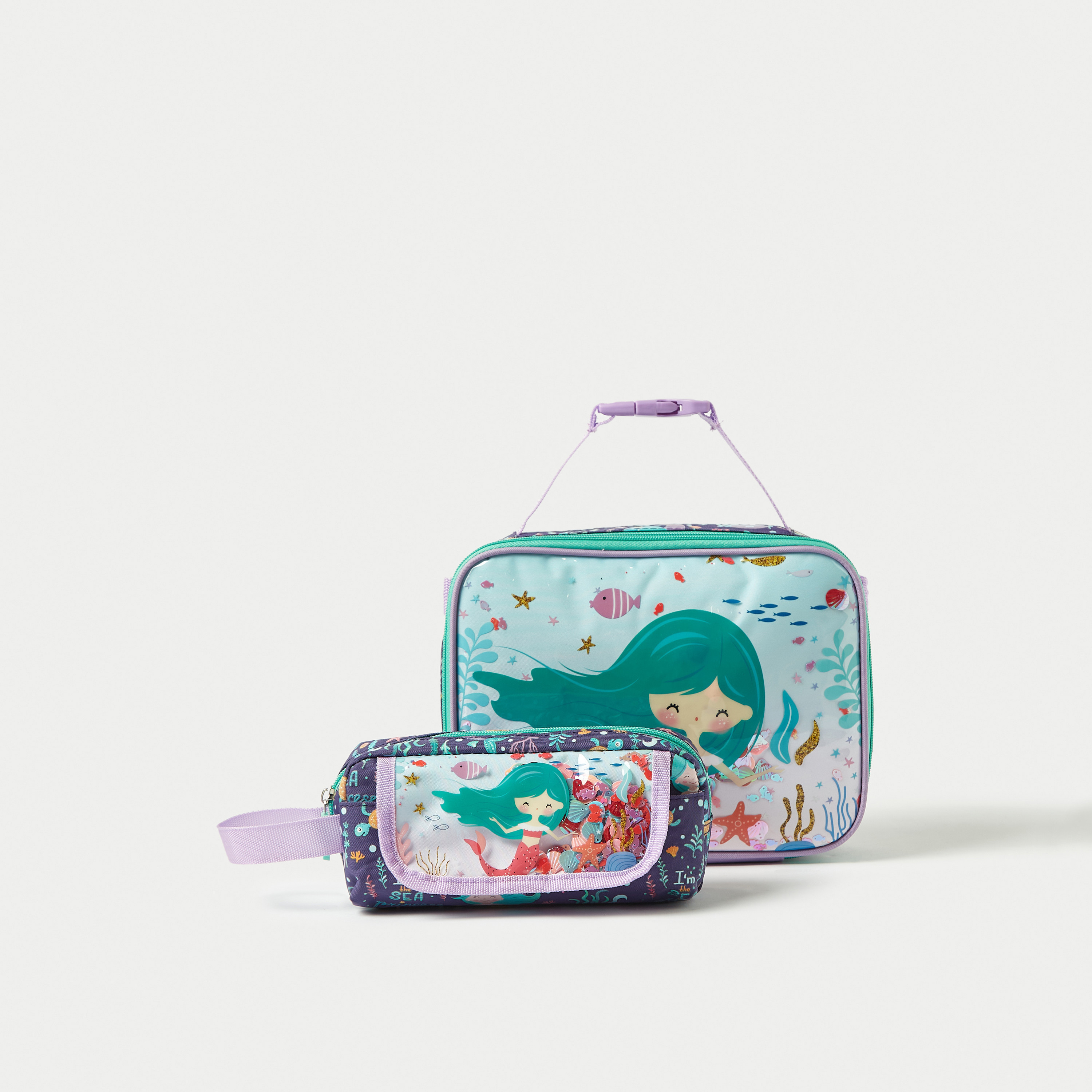 Buy Juniors Mermaid Print 3 Piece Trolley Backpack Set 16 inches Online Babyshop Kuwait