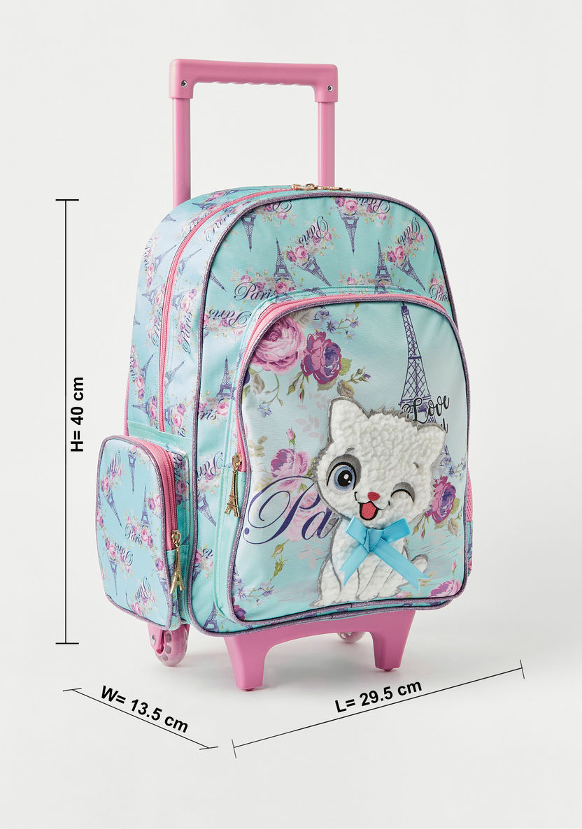 Juniors 3-Piece Printed Trolley Backpack Set - 16 inches-School Sets-image-1