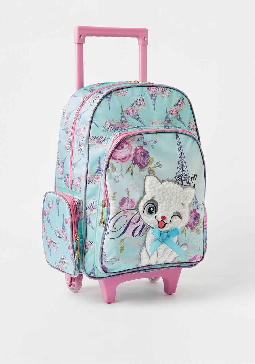 Juniors 3-Piece Printed Trolley Backpack Set - 16 inches-School Sets-image-4