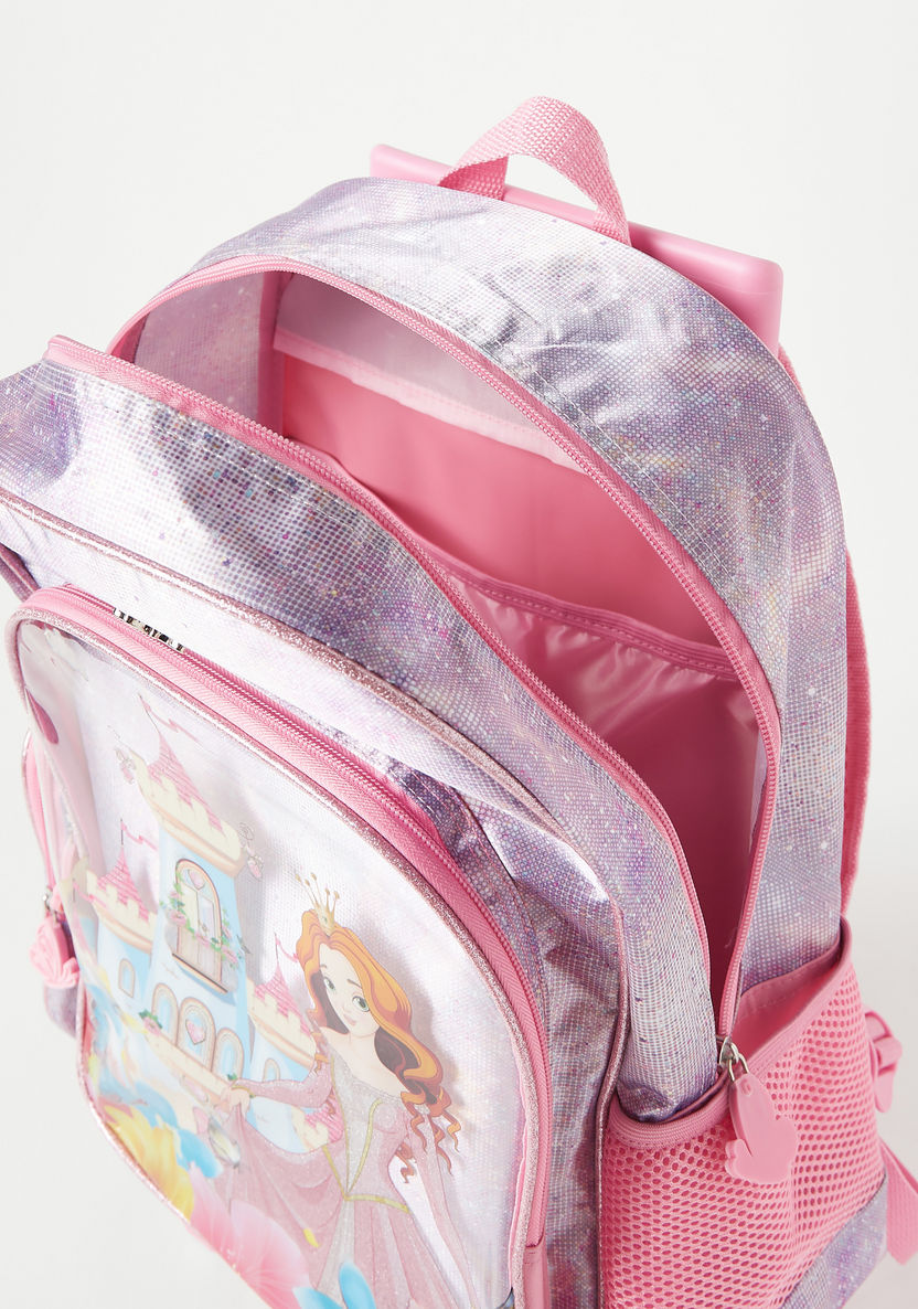 Juniors Princess Print 3-Piece Trolley Backpack Set - 16 inches-School Sets-image-7