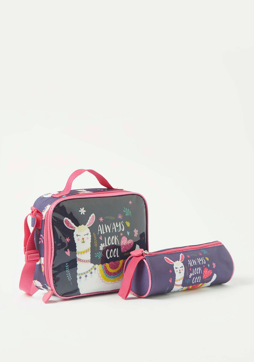 Juniors 3-Piece Llama Print Trolley Backpack Set - 16 inches-School Sets-image-3