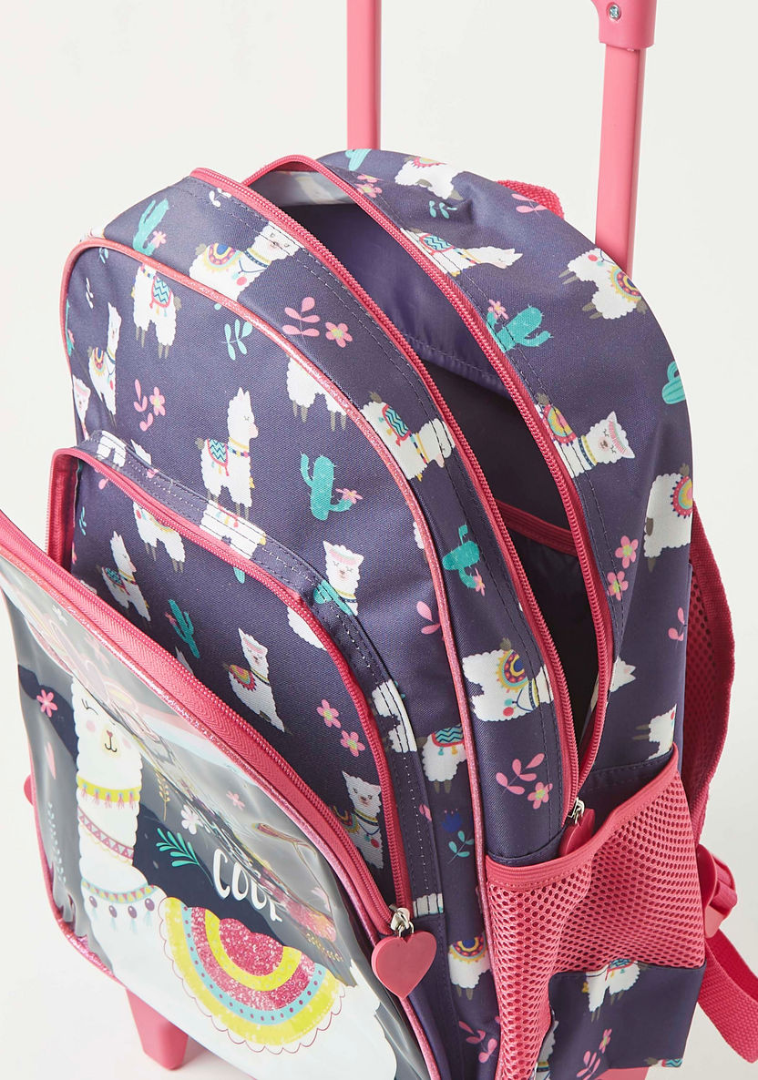Juniors 3-Piece Llama Print Trolley Backpack Set - 16 inches-School Sets-image-8