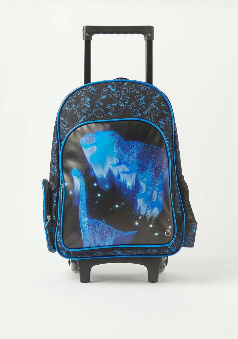 Juniors 3-Piece Dinosaur Print Trolley Backpack Set - 16 inches-School Sets-image-2