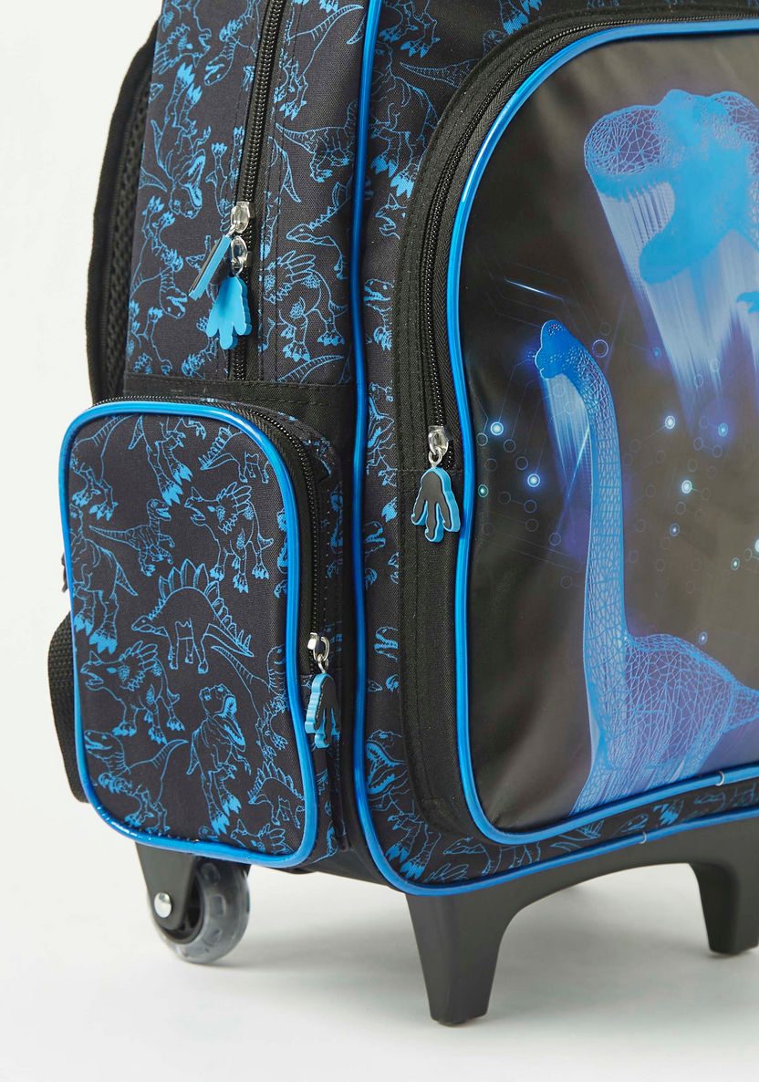 Juniors 3-Piece Dinosaur Print Trolley Backpack Set - 16 inches-School Sets-image-5