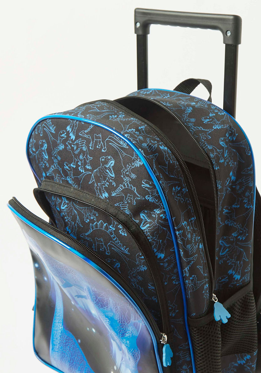 Juniors 3-Piece Dinosaur Print Trolley Backpack Set - 16 inches-School Sets-image-8