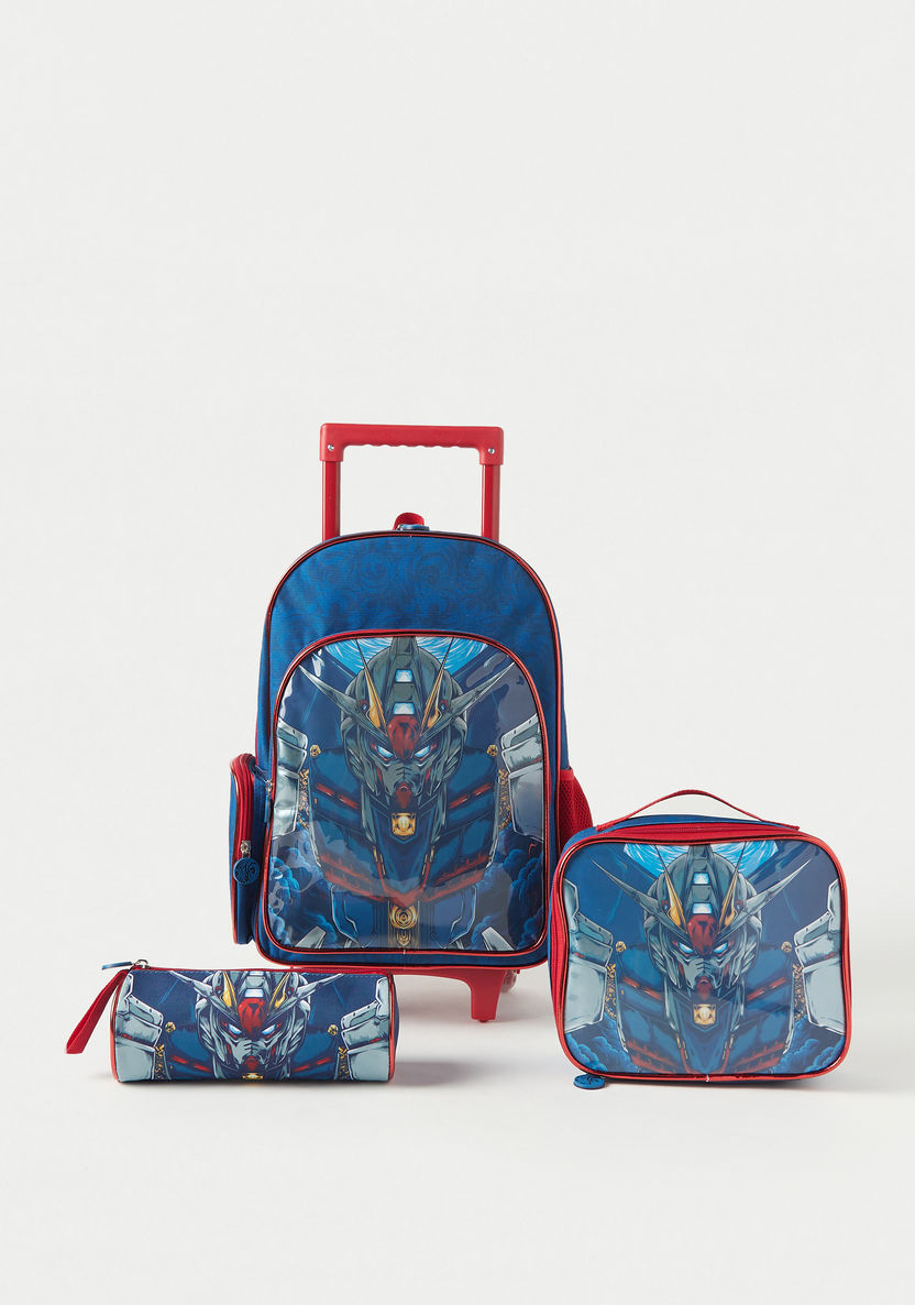 Juniors Graphic Print 3-Piece Trolley Backpack Set - 16 inches-School Sets-image-0