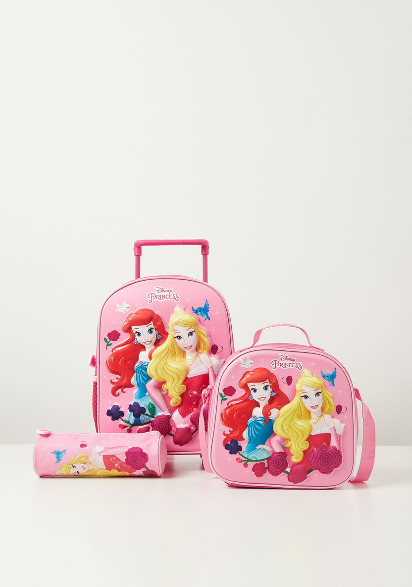 Disney Princess Print 3-Piece Trolley Backpack Set - 12 inches-School Sets-image-0