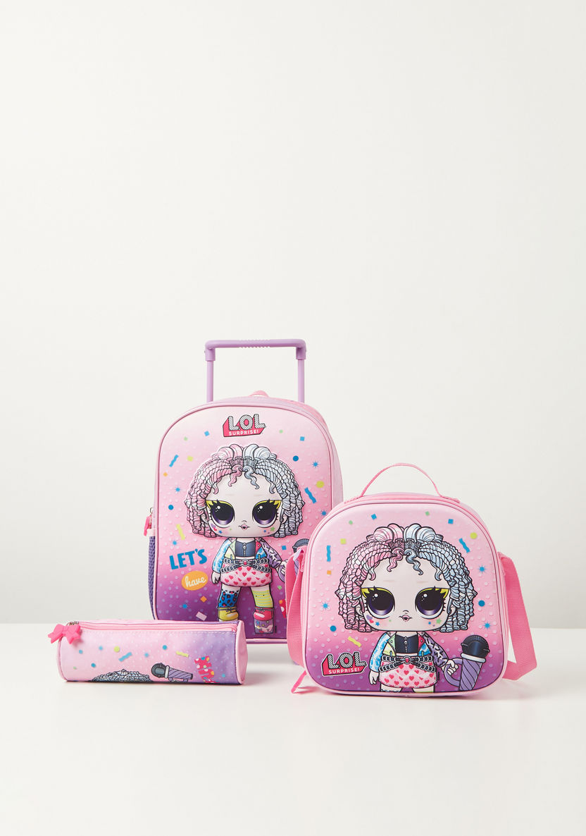 L.O.L. Surprise! Print 3-Piece Trolley Backpack Set - 12 inches-School Sets-image-0
