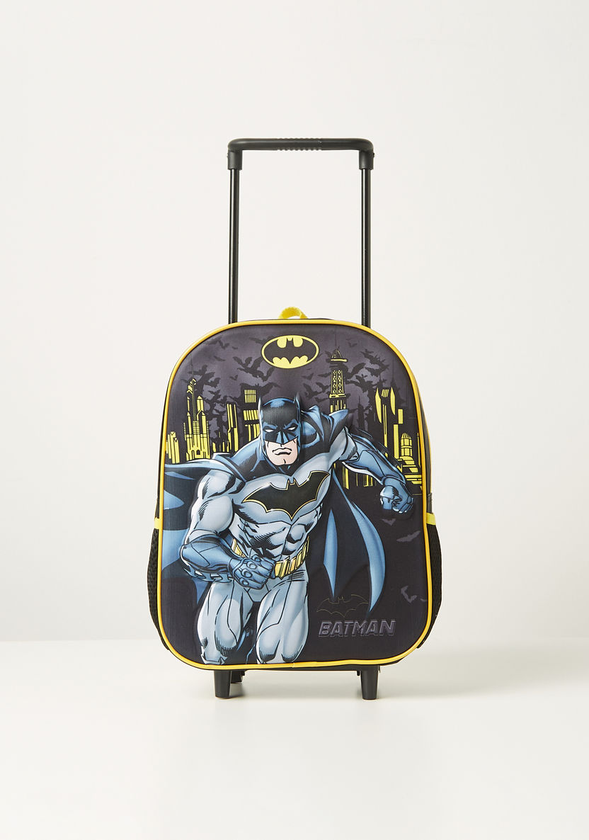 Batman Print 3-Piece Trolley Backpack Set - 12 inches-School Sets-image-1