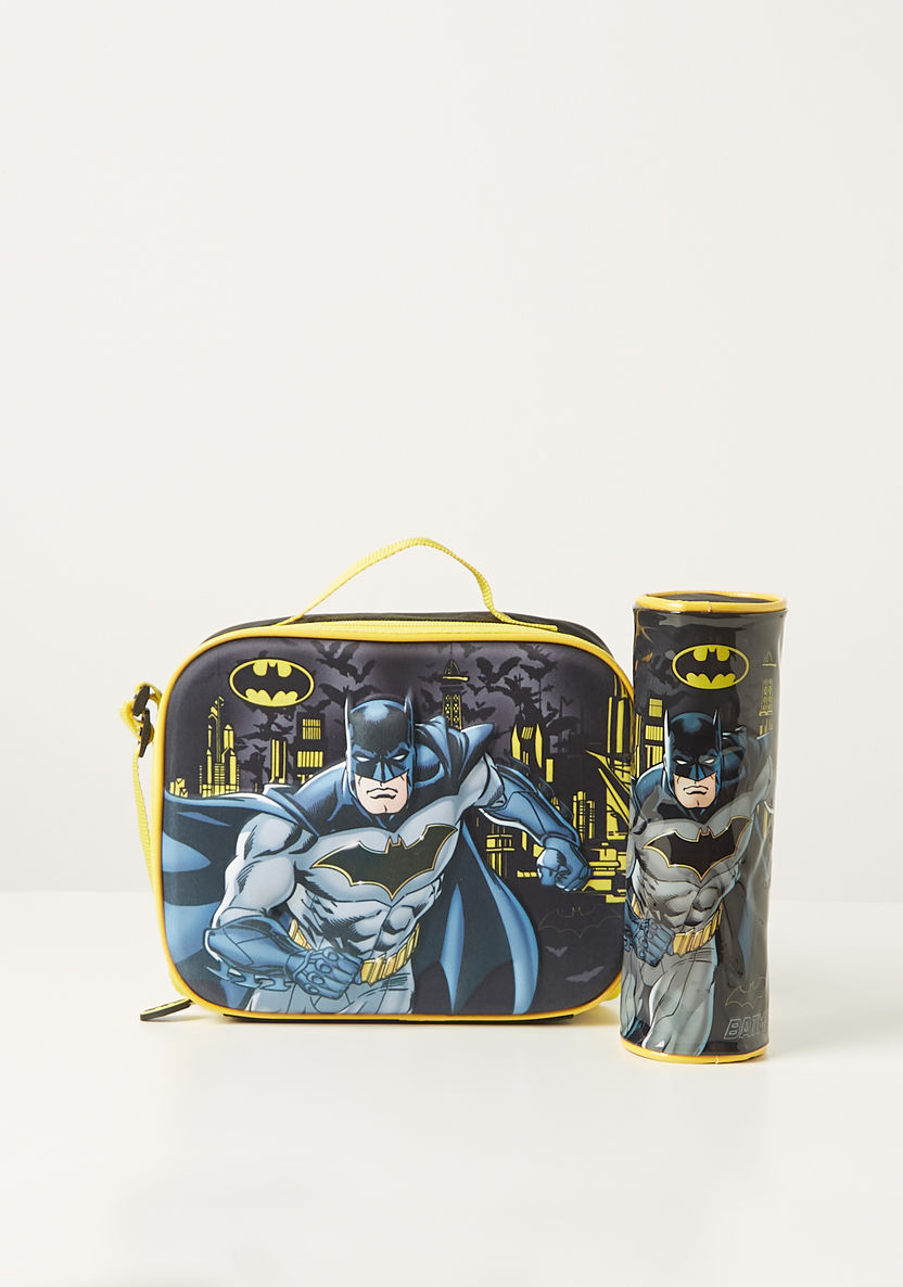 Batman Print 3-Piece Trolley Backpack Set - 12 inches-School Sets-image-2