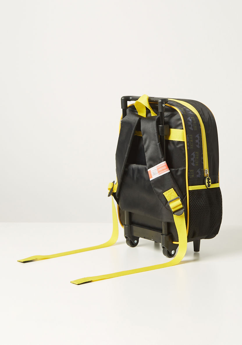 Batman Print 3-Piece Trolley Backpack Set - 12 inches-School Sets-image-6