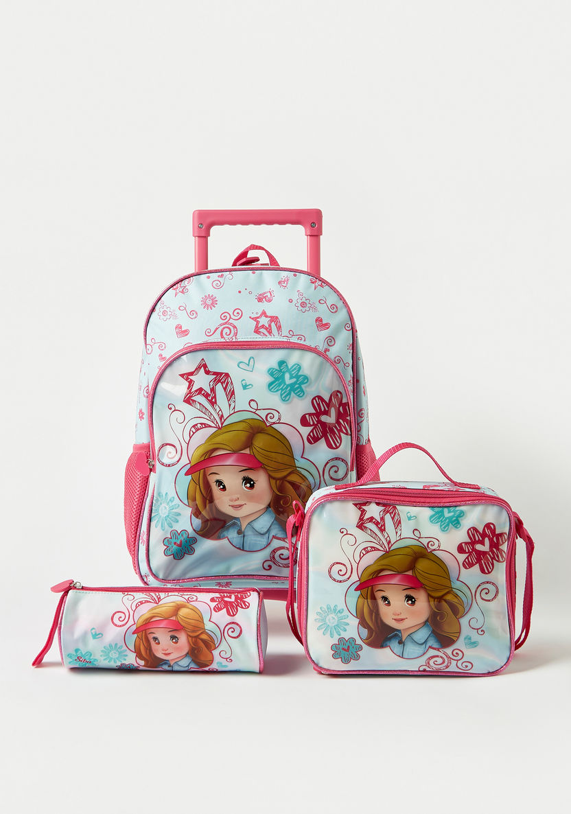 Juniors 3-Piece Printed Trolley Backpack Set - 16 inches-School Sets-image-0