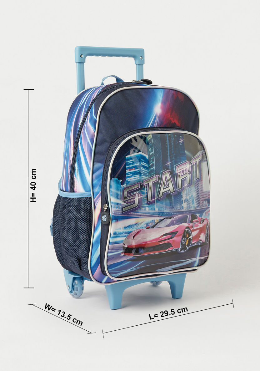 Juniors Graphic Print 3-Piece Trolley Backpack Set - 16 inches-School Sets-image-1