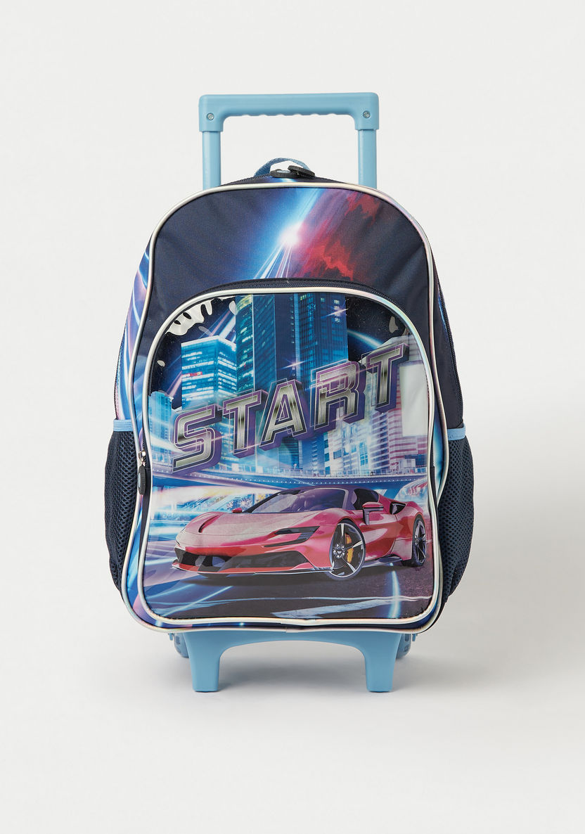 Juniors Graphic Print 3-Piece Trolley Backpack Set - 16 inches-School Sets-image-2