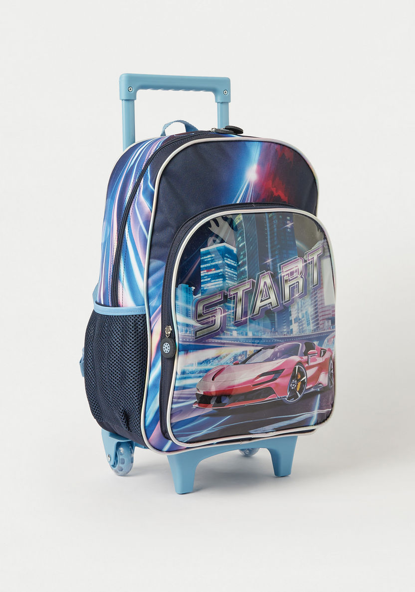 Juniors Graphic Print 3-Piece Trolley Backpack Set - 16 inches-School Sets-image-4