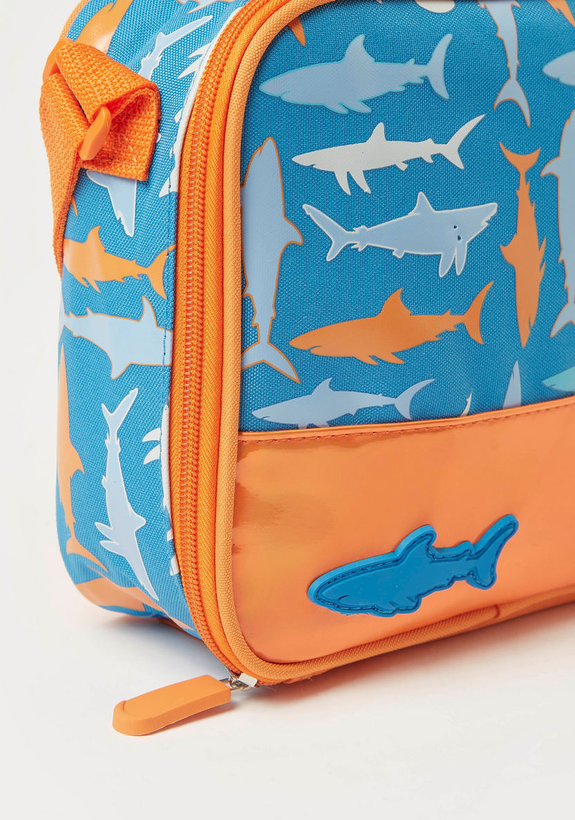 Juniors Shark Print Lunch Bag with Adjustable Strap-Lunch Bags-image-2