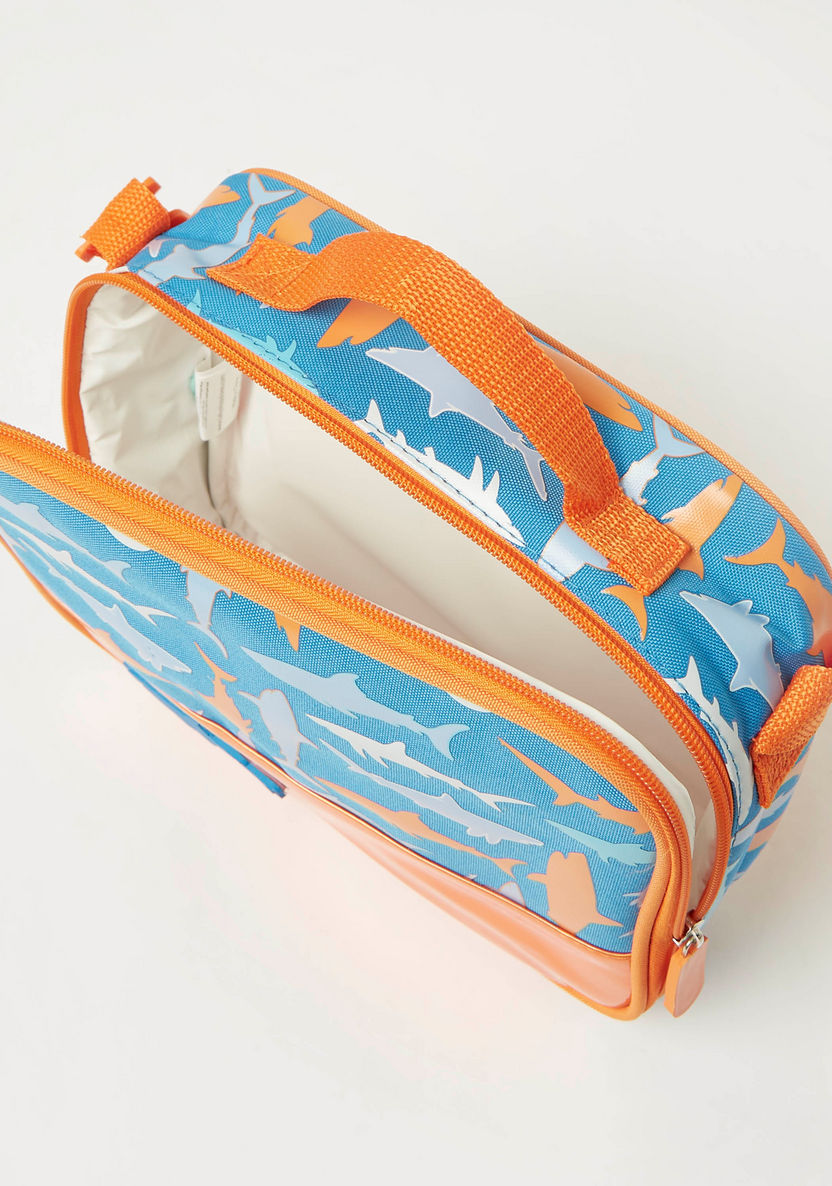 Juniors Shark Print Lunch Bag with Adjustable Strap-Lunch Bags-image-4