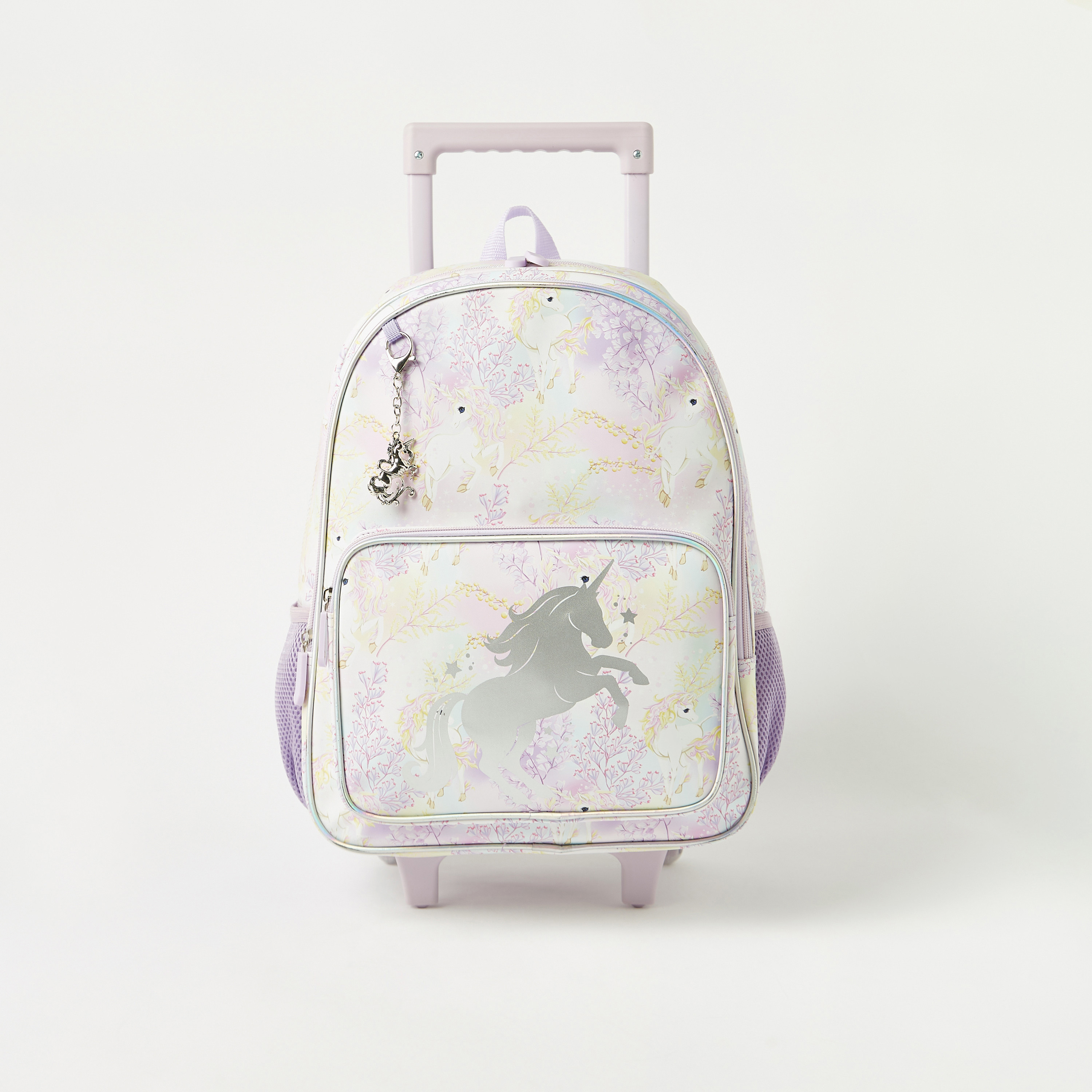 Juniors Unicorn Print Trolley Backpack with Retractable Handle - 16 inches-school-bagsandbackpacks-trolleybags-image-1
