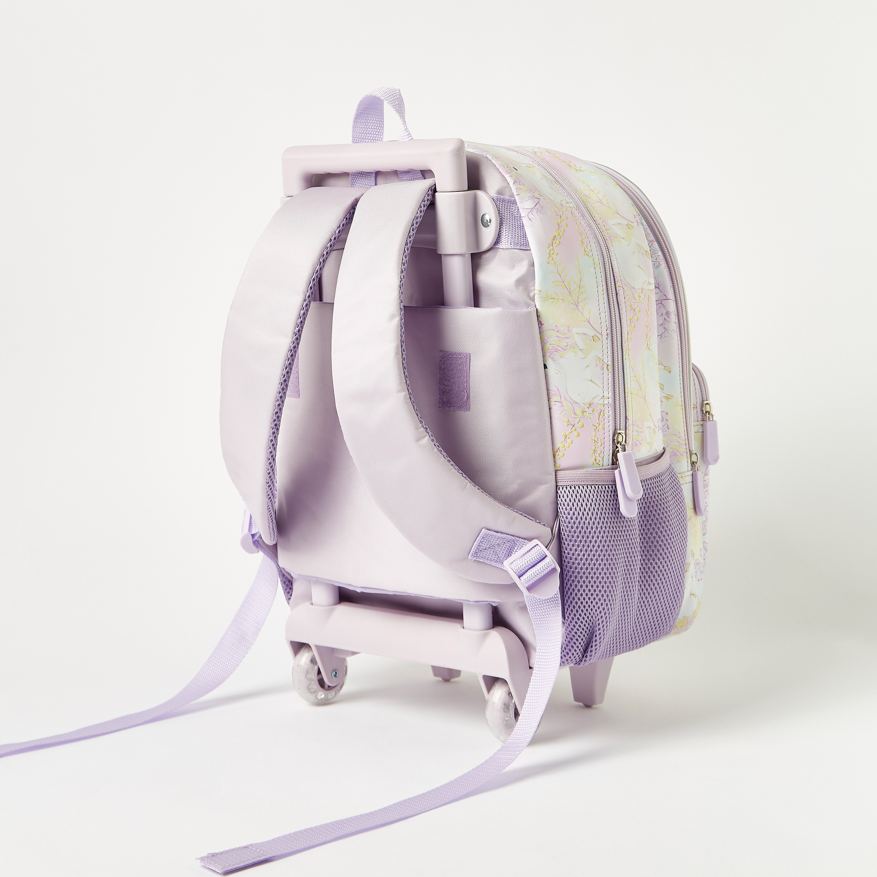 Juniors Unicorn Print Trolley Backpack with Retractable Handle - 16 inches-school-bagsandbackpacks-trolleybags-image-4