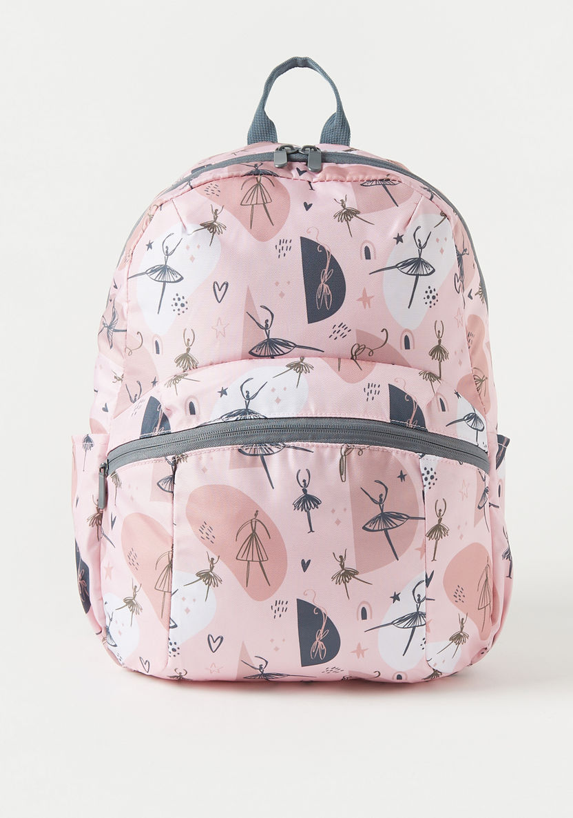 Juniors Ballerina Print Backpack with Pencil Case - 18 inches-Backpacks-image-1