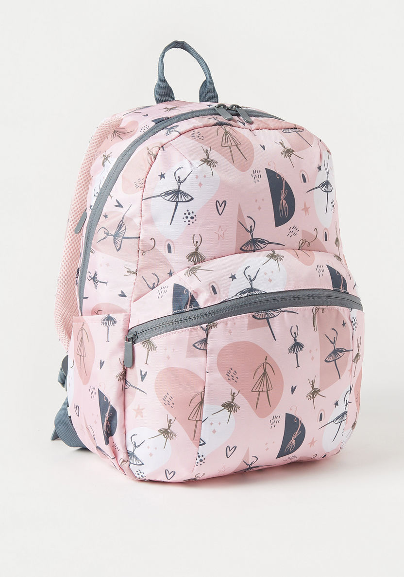 Juniors Ballerina Print Backpack with Pencil Case - 18 inches-Backpacks-image-2