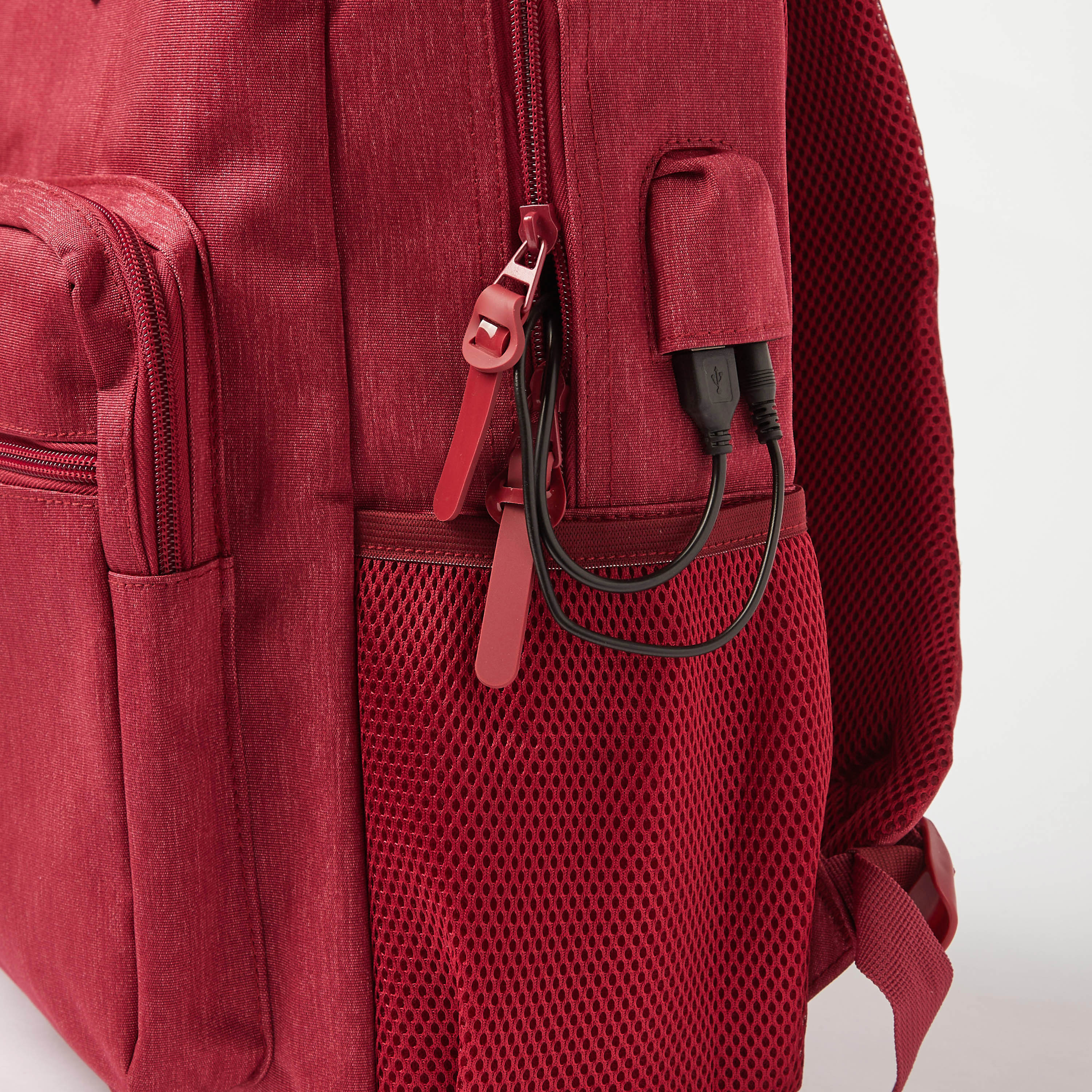 Juniors Solid Backpack with Adjustable Straps and USB Port - 18 inches-school-bagsandbackpacks-backpacks-image-7