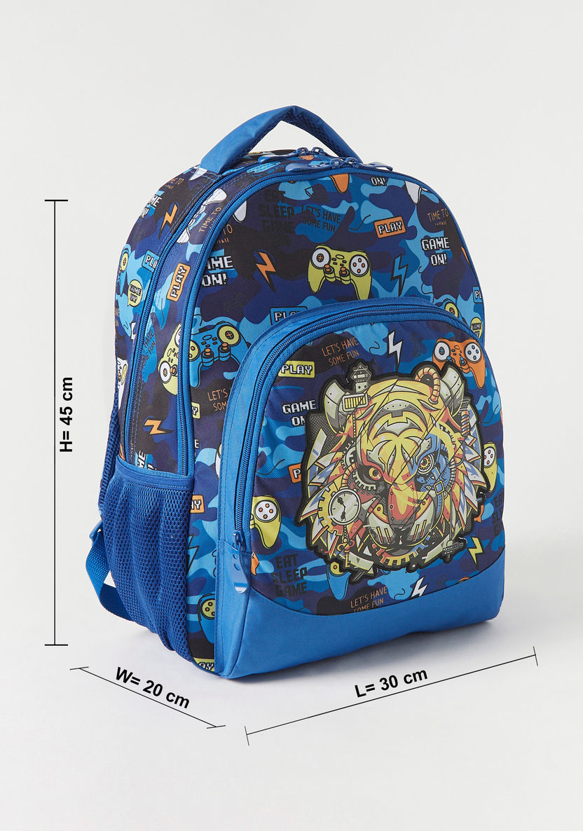 Juniors Printed Backpack with Adjustable Straps - 18 inches-Backpacks-image-1