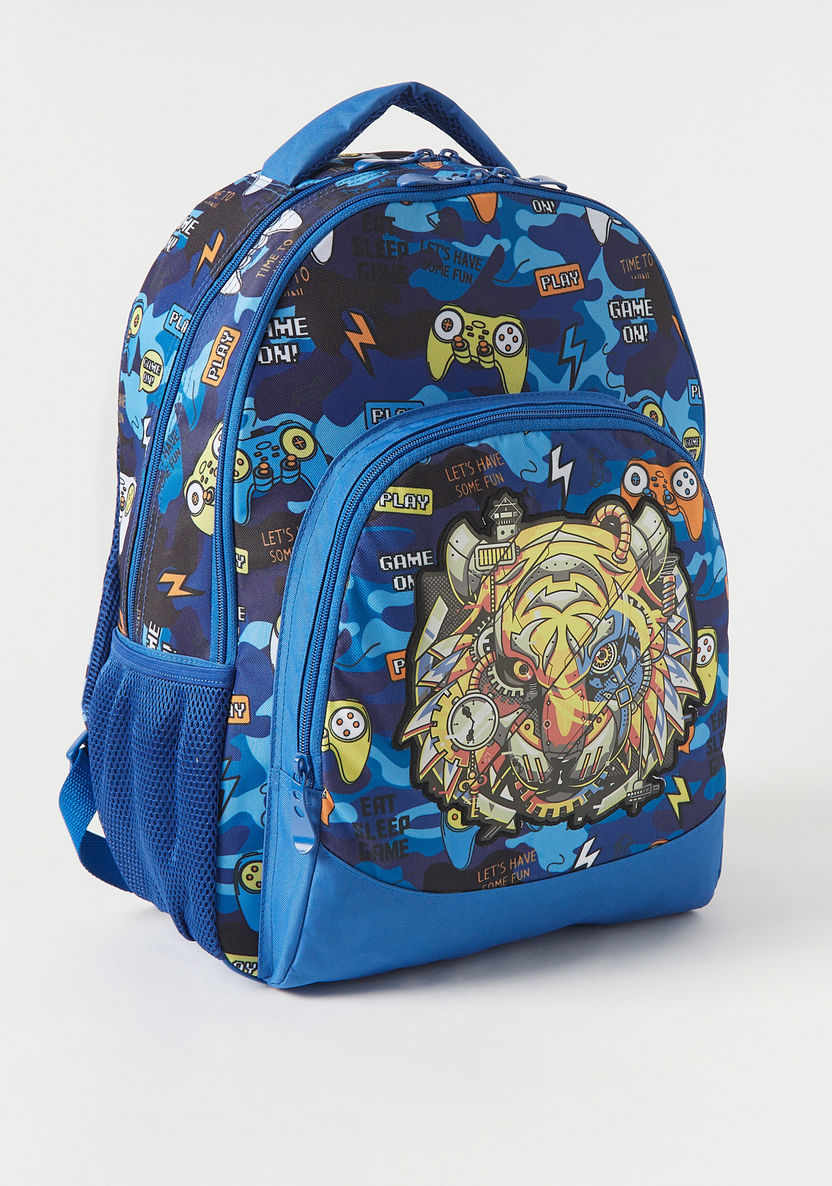 Juniors Printed Backpack with Adjustable Straps - 18 inches-Backpacks-image-2