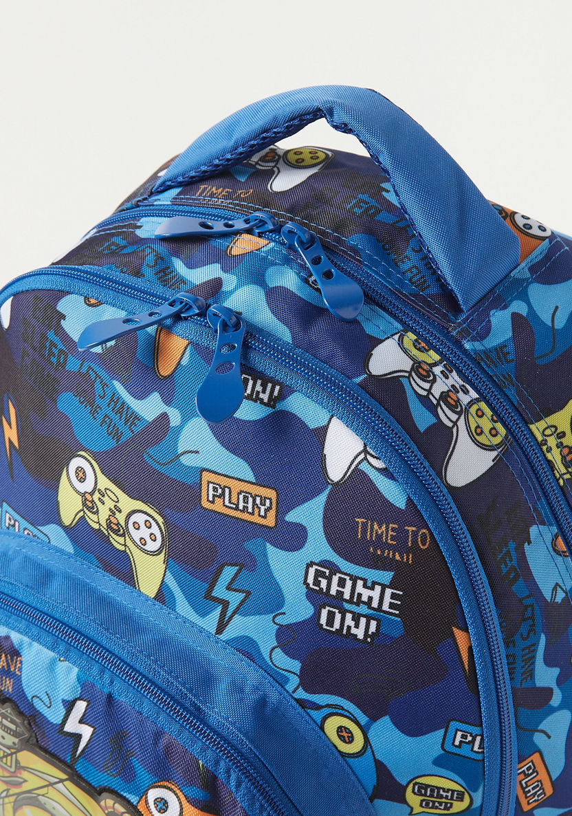 Juniors Printed Backpack with Adjustable Straps - 18 inches-Backpacks-image-4