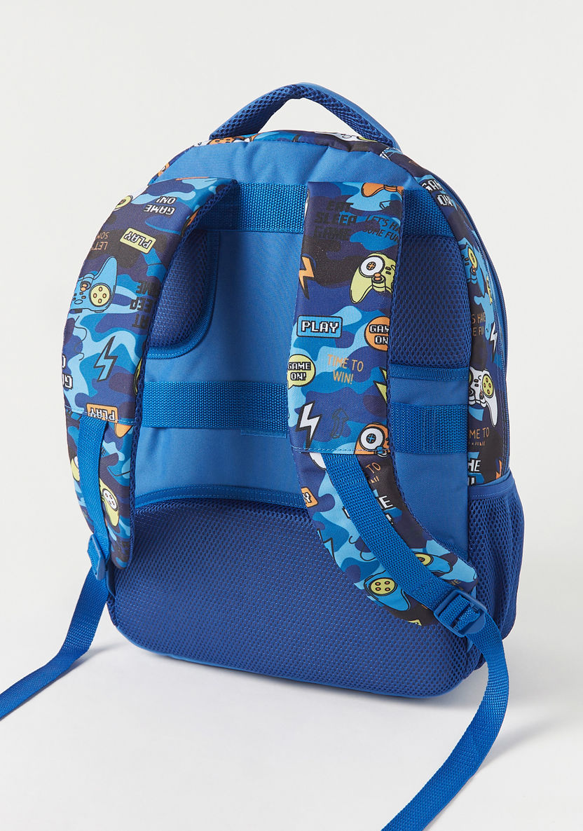 Juniors Printed Backpack with Adjustable Straps - 18 inches-Backpacks-image-6