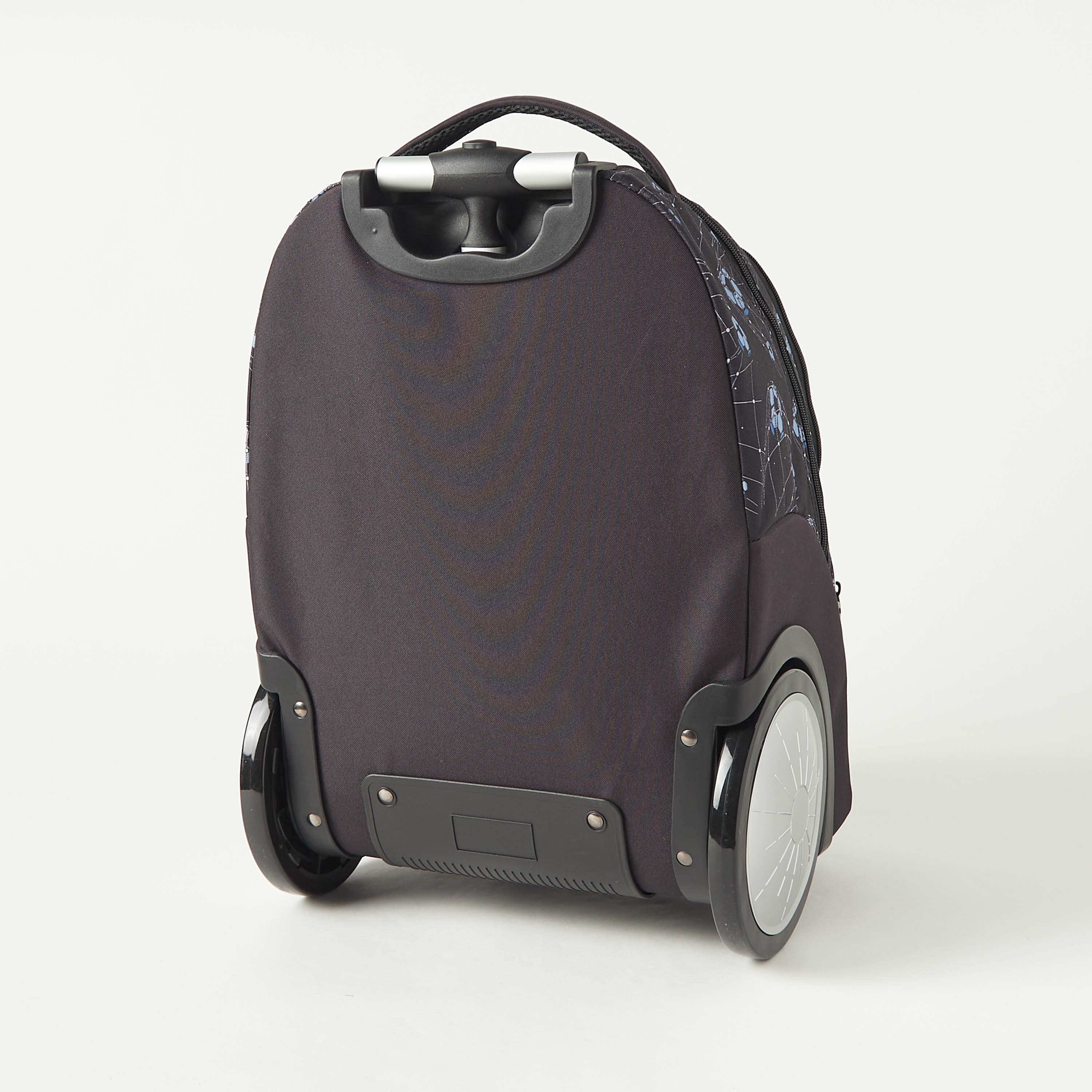 Juniors Football Graphic Print Trolley Backpack with Big Wheels - 18 inches-school-bagsandbackpacks-trolleybags-image-6